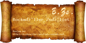 Bockmüller Zsüliet névjegykártya
